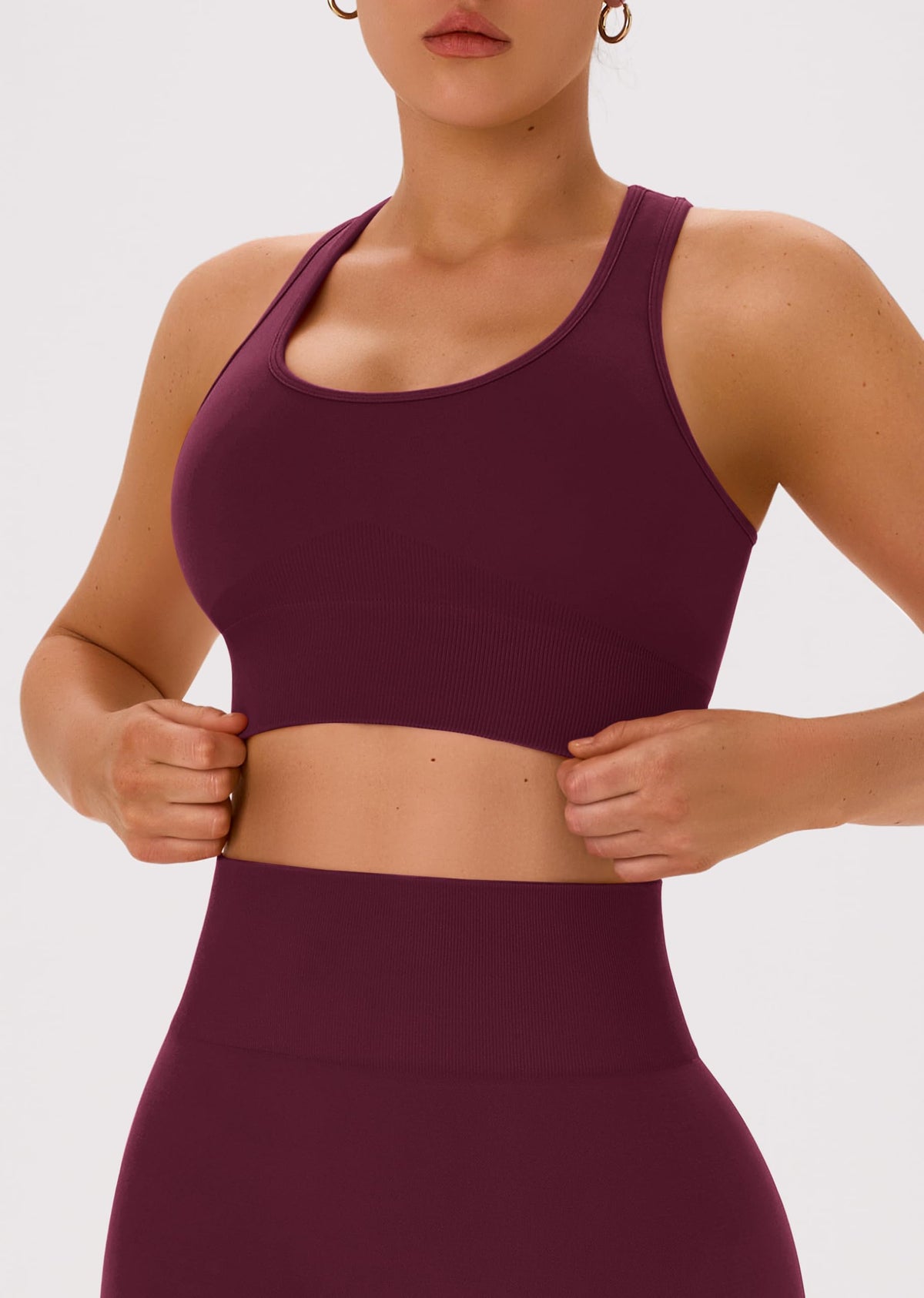 OLCHEE Womens Workout Sets 2 Piece Racerback Sports Bra High Waist Leggings