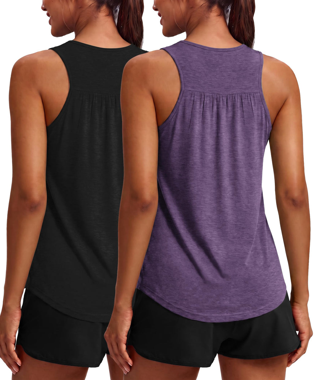 PINSPARK Workout Tank Tops for Women Racerback Athletic Gym Yoga Shirt
