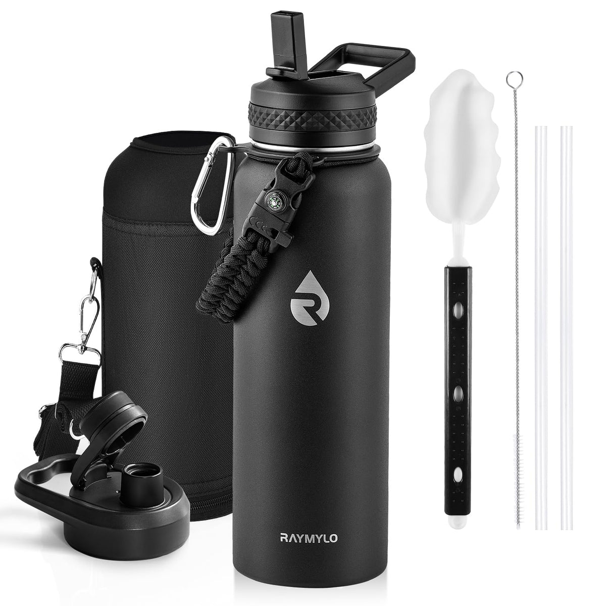 RAYMYLO Insulated Water Bottle 40 oz, Triple Wall Vacuum Stainless Steel