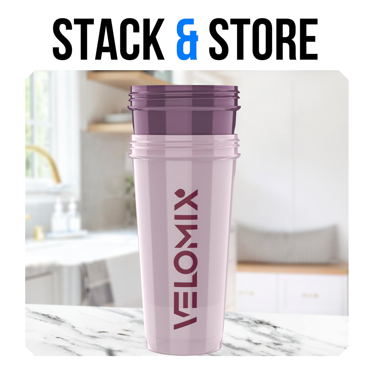 VELOMIX 2 Pack 28oz Protein Shaker Bottle for Protein Mixes, Black/Transpar