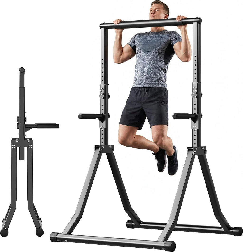 Foldable Pull Up Bar Station 66.1''-84.6'' Power Tower
