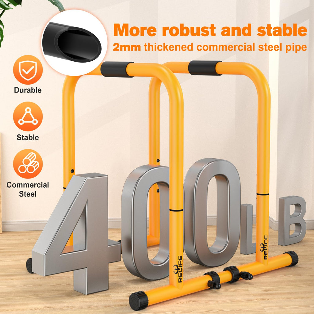 RELIFE REBUILD YOUR LIFE Dip Bar for Home Gym Training 400LBS Parallel Bars