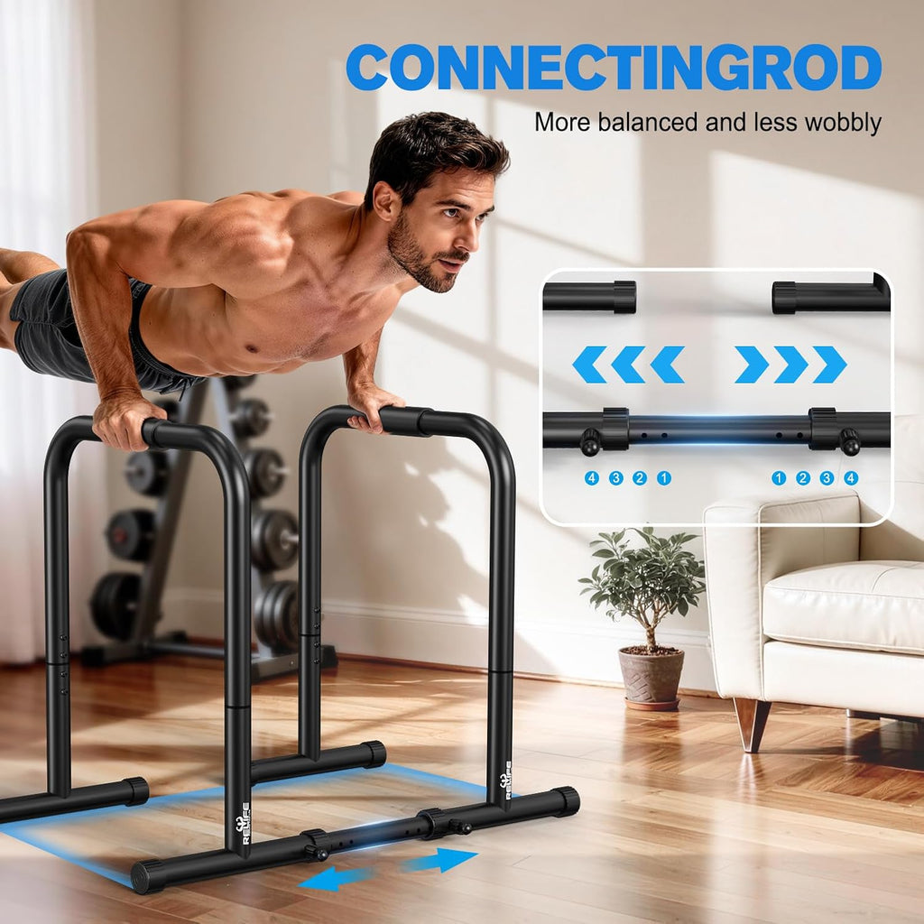 RELIFE REBUILD YOUR LIFE Dip Bar for Home Gym Training 400LBS Parallel Bars