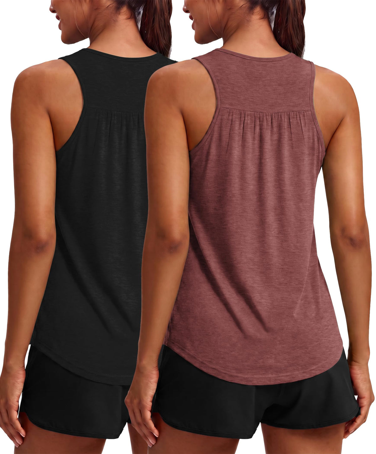 PINSPARK Workout Tank Tops for Women Racerback Athletic Gym Yoga Shirt