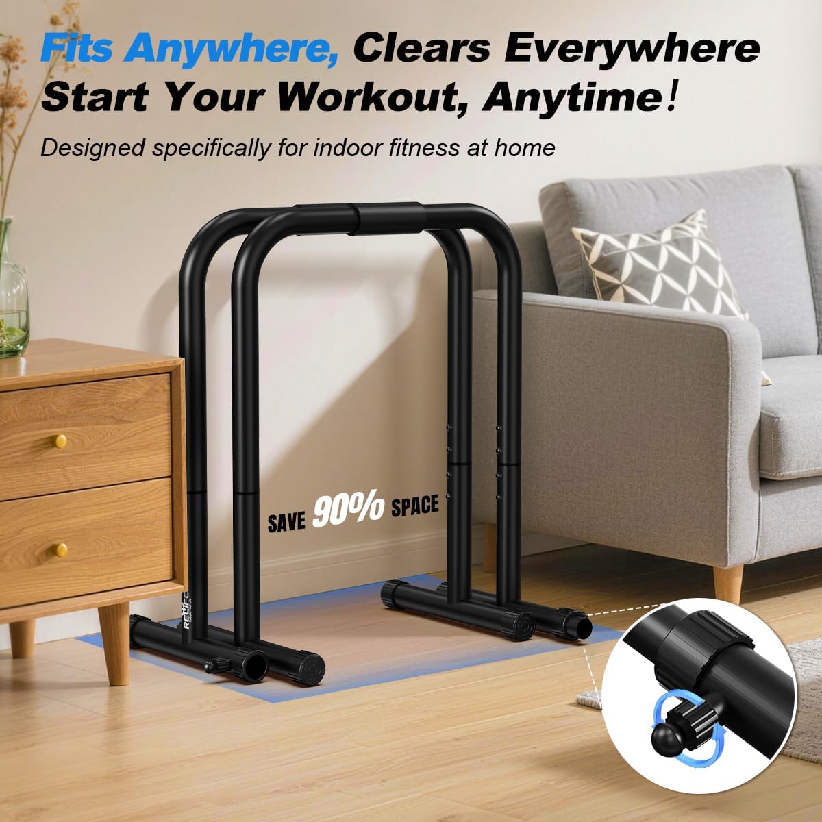 RELIFE REBUILD YOUR LIFE Dip Bar for Home Gym Training 400LBS Parallel Bars