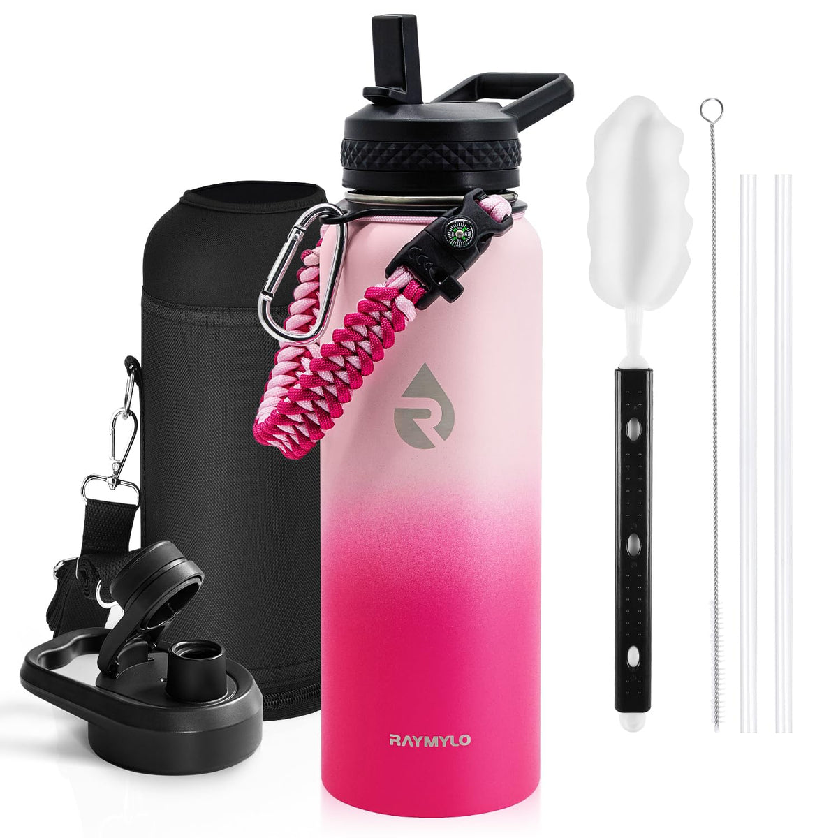 RAYMYLO Insulated Water Bottle 40 oz, Triple Wall Vacuum Stainless Steel