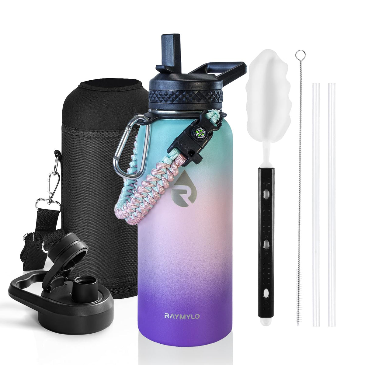 RAYMYLO Insulated Water Bottle 40 oz, Triple Wall Vacuum Stainless Steel