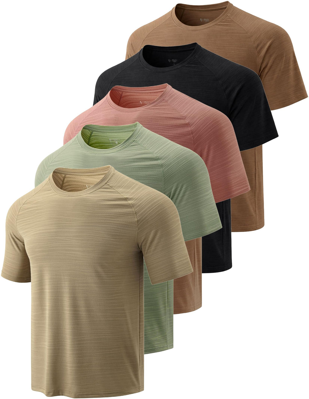 Liberty Imports 5 Pack Men's Active Quick Dry Crew Neck T Shirts