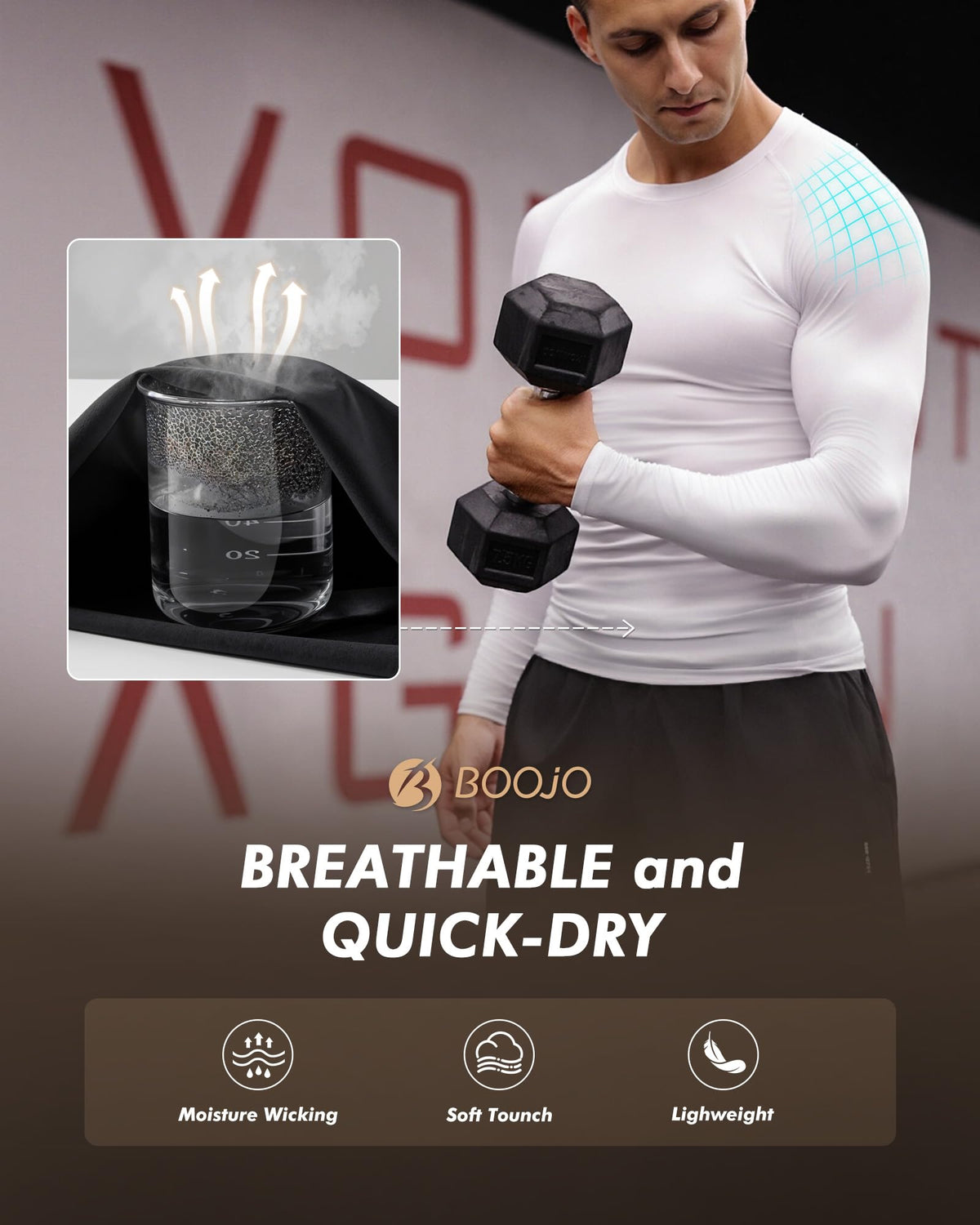 Compression Shirts for Men - Long Sleeve Black Workout Base Layer Athletic Gym Tops Quick Dry Running Undershirts