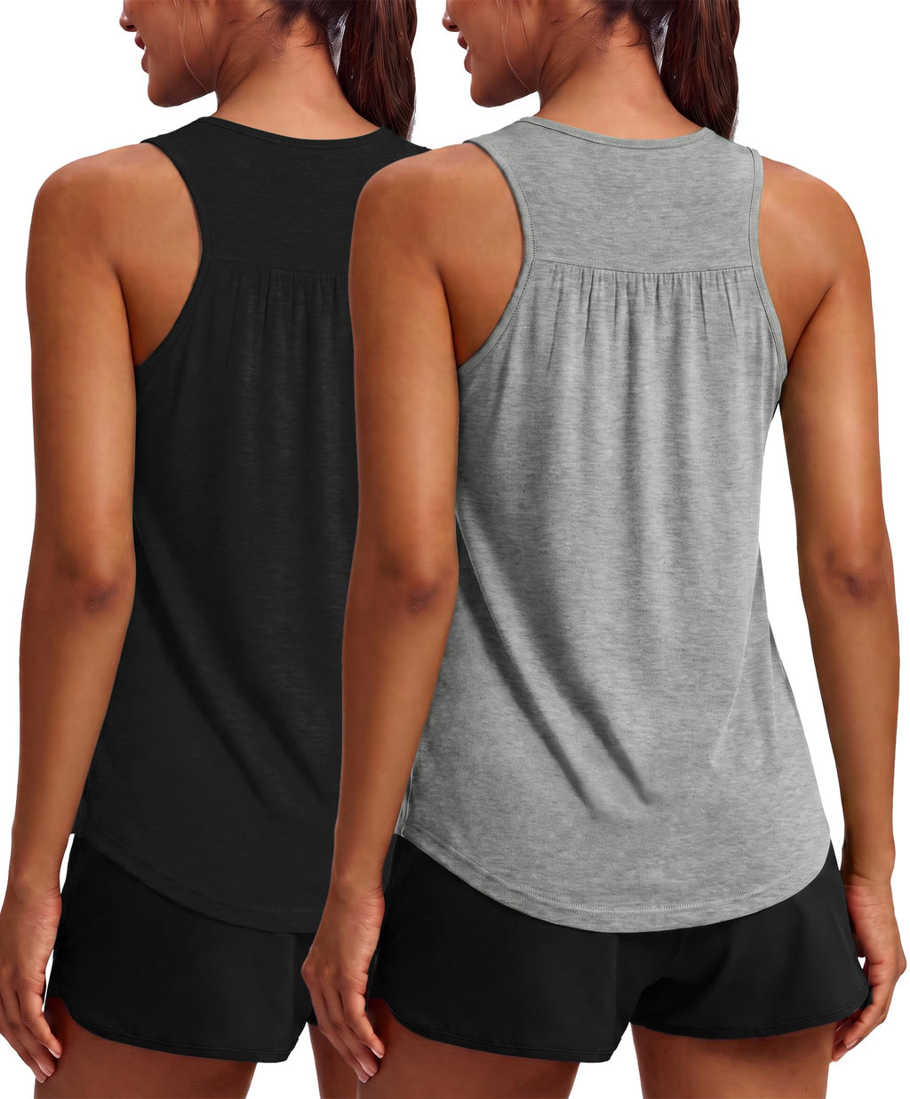 PINSPARK Workout Tank Tops for Women Racerback Athletic Gym Yoga Shirt