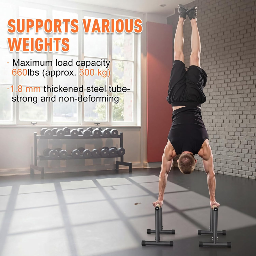 SNADER Wood Parallettes, Calisthenics Dip Bar & Push Up Bar