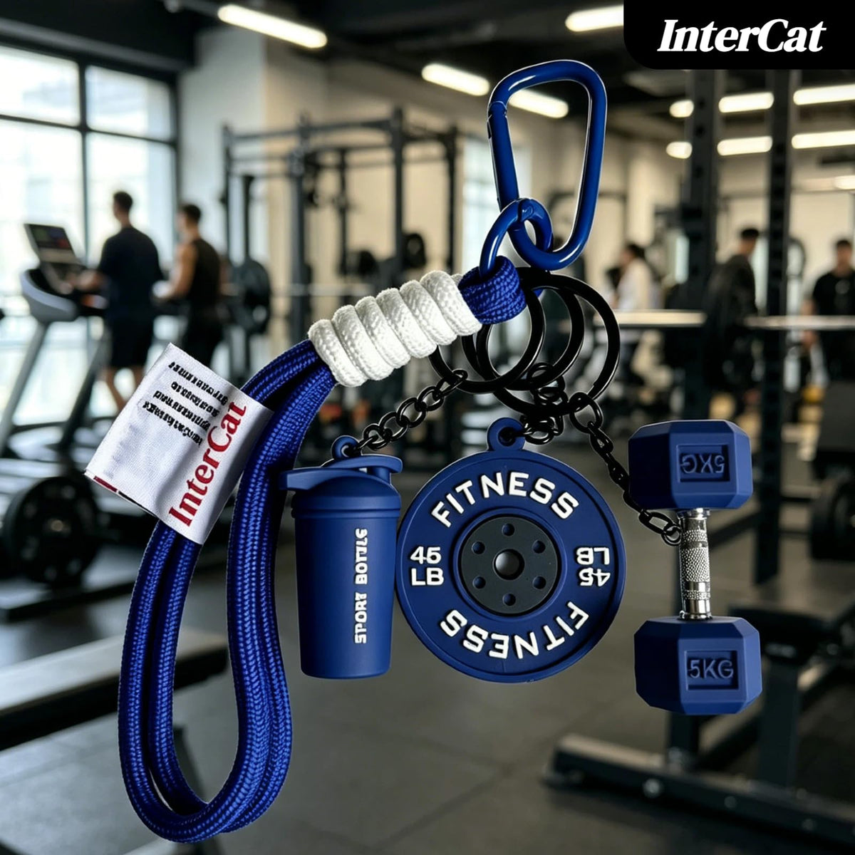 InterCat Gym Keychain for Women Men, Fitness Keychain Set