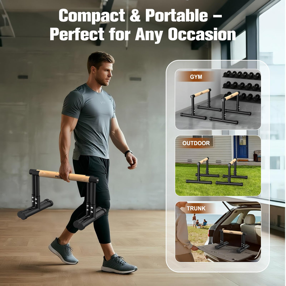RELIFE REBUILD YOUR LIFE Dip Bar for Home Gym Training 400LBS Parallel Bars