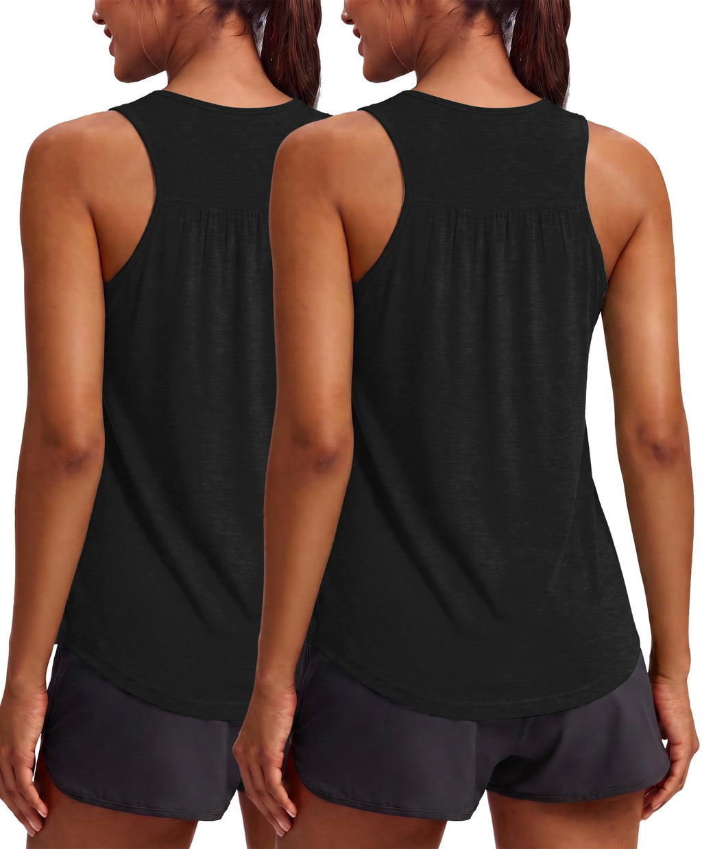 PINSPARK Workout Tank Tops for Women Racerback Athletic Gym Yoga Shirt
