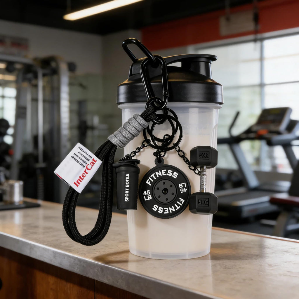 InterCat Gym Keychain for Women Men, Fitness Keychain Set