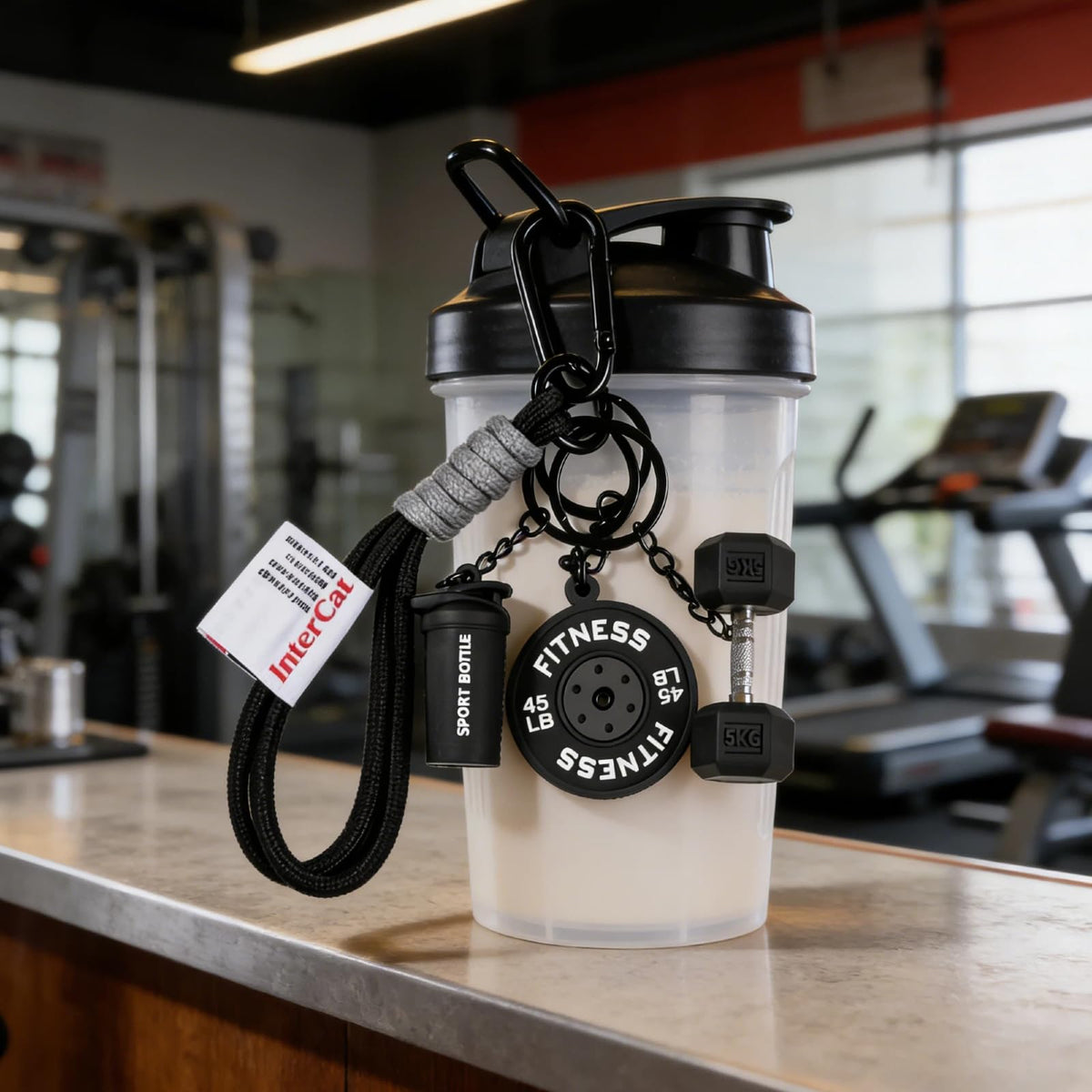 InterCat Gym Keychain for Women Men, Fitness Keychain Set