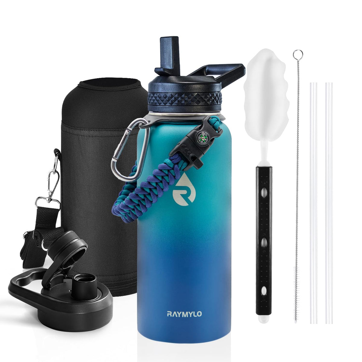 RAYMYLO Insulated Water Bottle 40 oz, Triple Wall Vacuum Stainless Steel