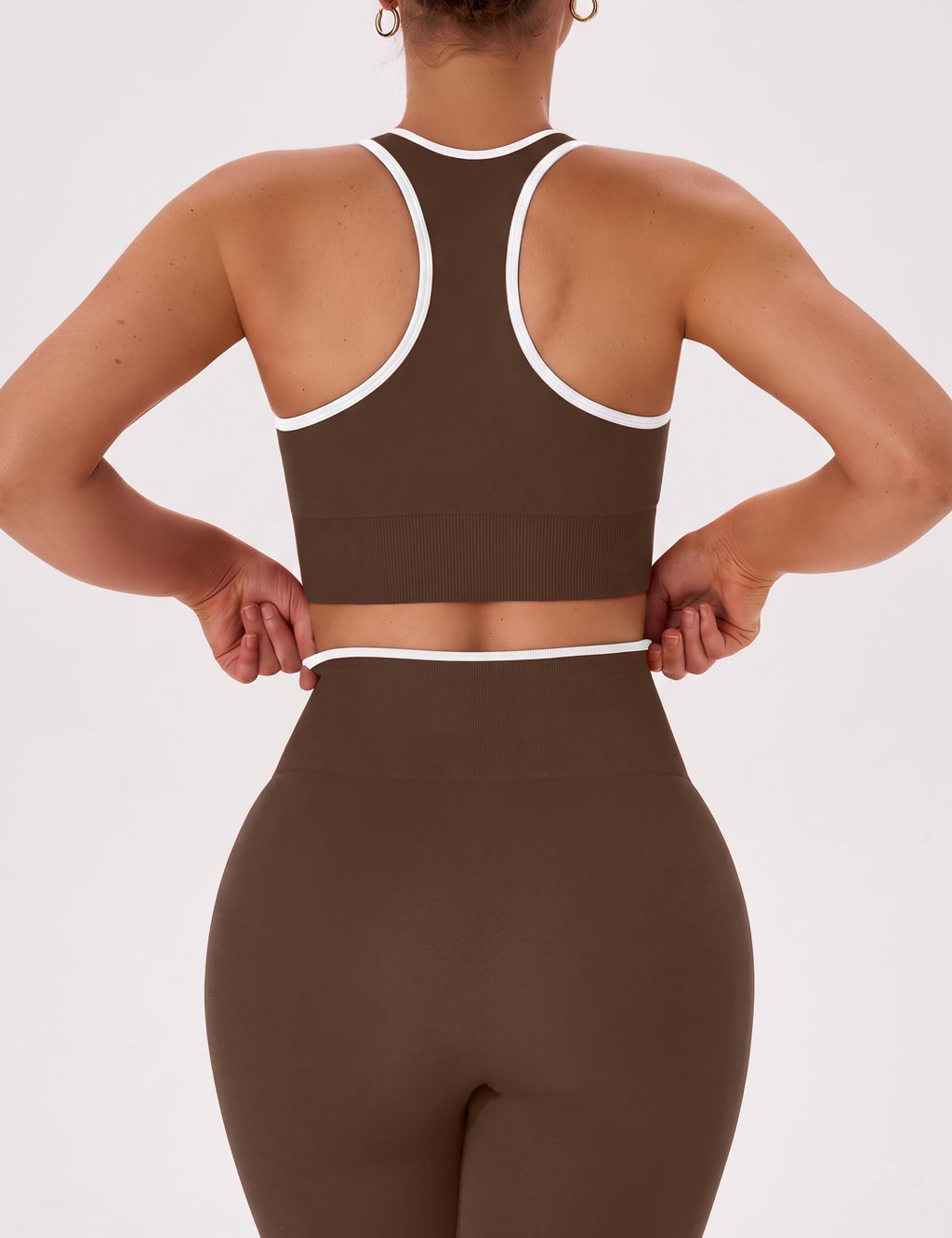 OLCHEE Womens Workout Sets 2 Piece Racerback Sports Bra High Waist Leggings