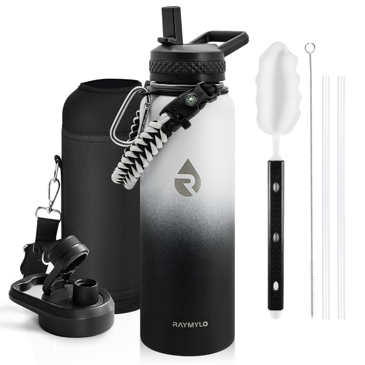 RAYMYLO Insulated Water Bottle 40 oz, Triple Wall Vacuum Stainless Steel