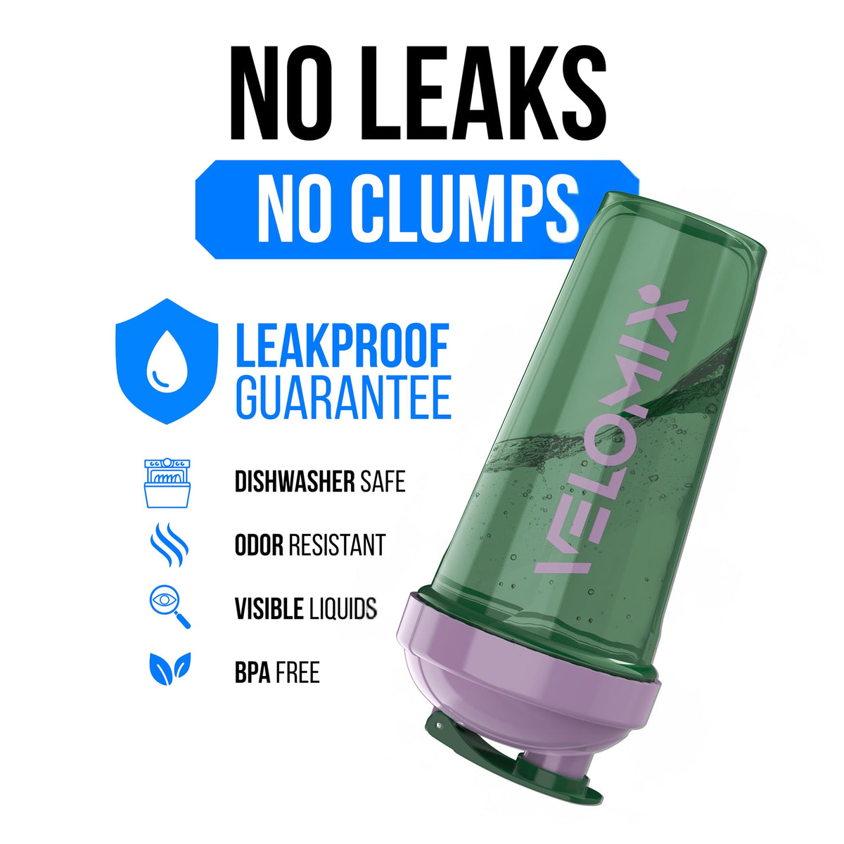 VELOMIX 2 Pack 28oz Protein Shaker Bottle for Protein Mixes, Black/Transpar