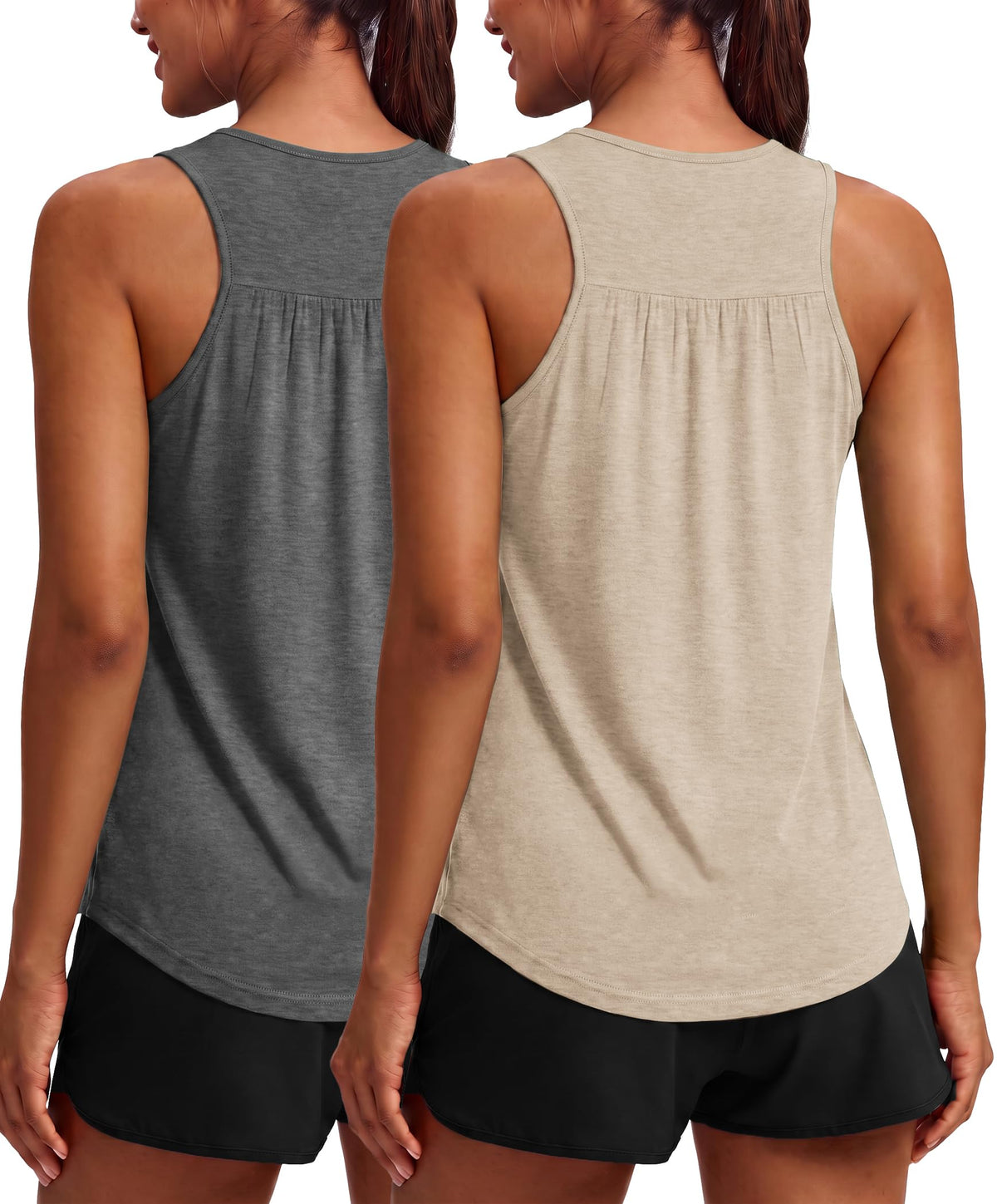 PINSPARK Workout Tank Tops for Women Racerback Athletic Gym Yoga Shirt
