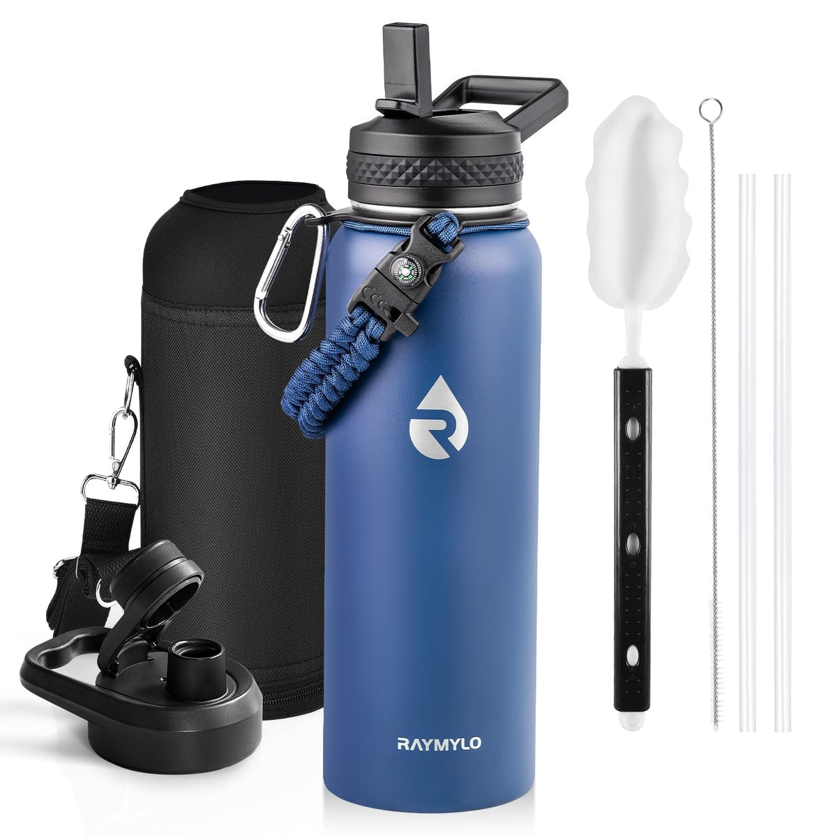 RAYMYLO Insulated Water Bottle 40 oz, Triple Wall Vacuum Stainless Steel