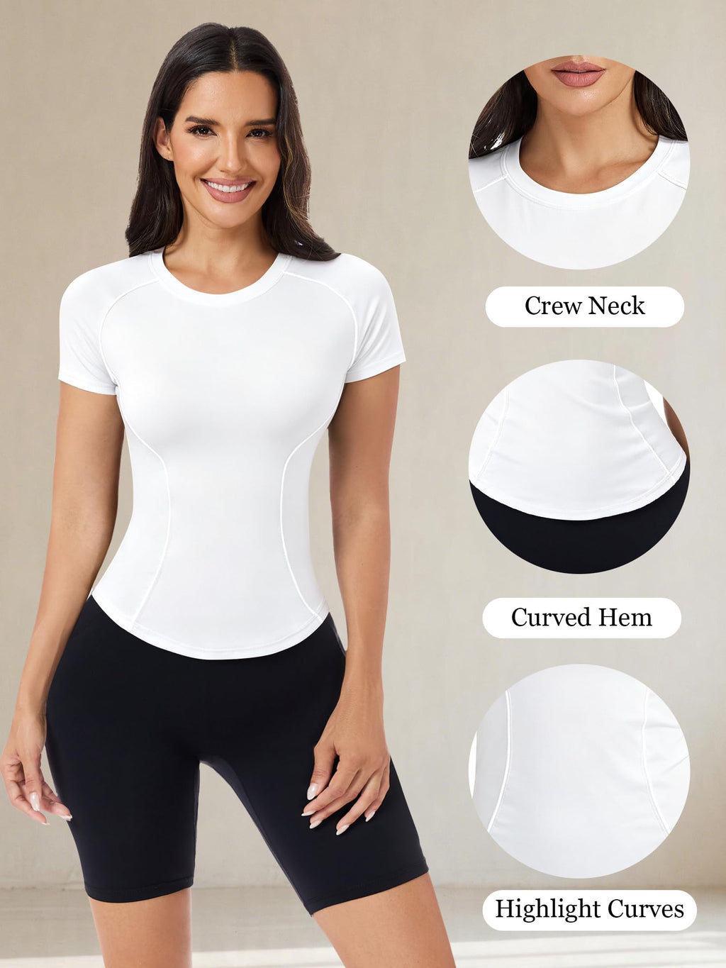 Short Sleeve Workout Tops for Women Athletic Gym Shirts Yoga Running Sports Breathable Tees
