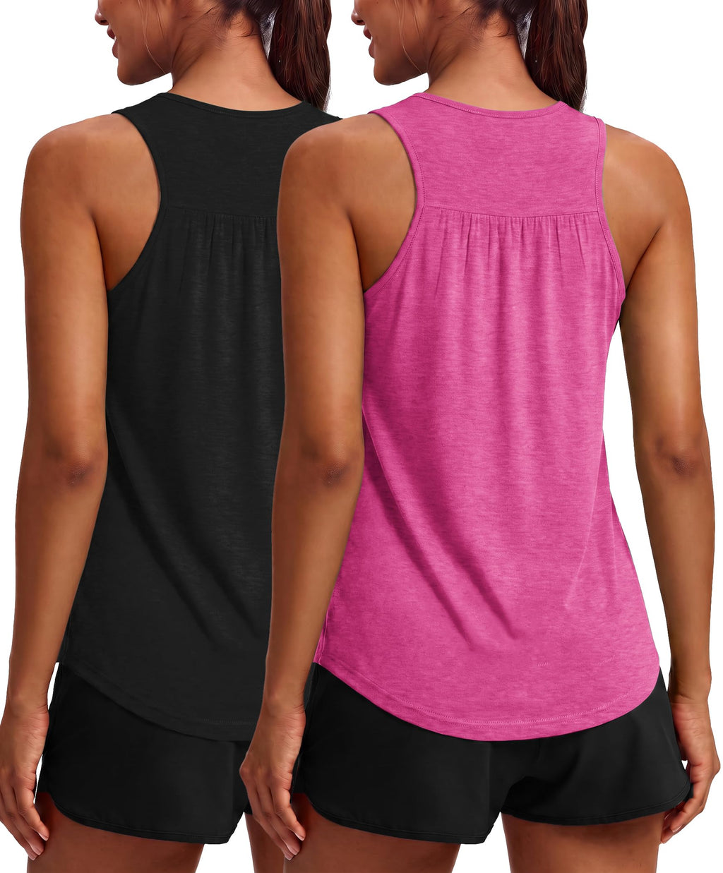 PINSPARK Workout Tank Tops for Women Racerback Athletic Gym Yoga Shirt
