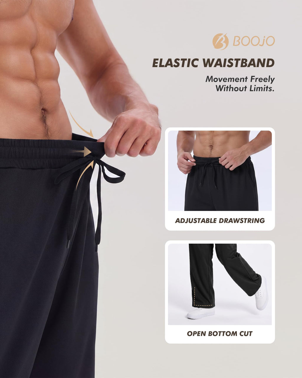 5 Pack Men's Sweatpants with Pockets - Mesh Open Bottom Athletic Pants