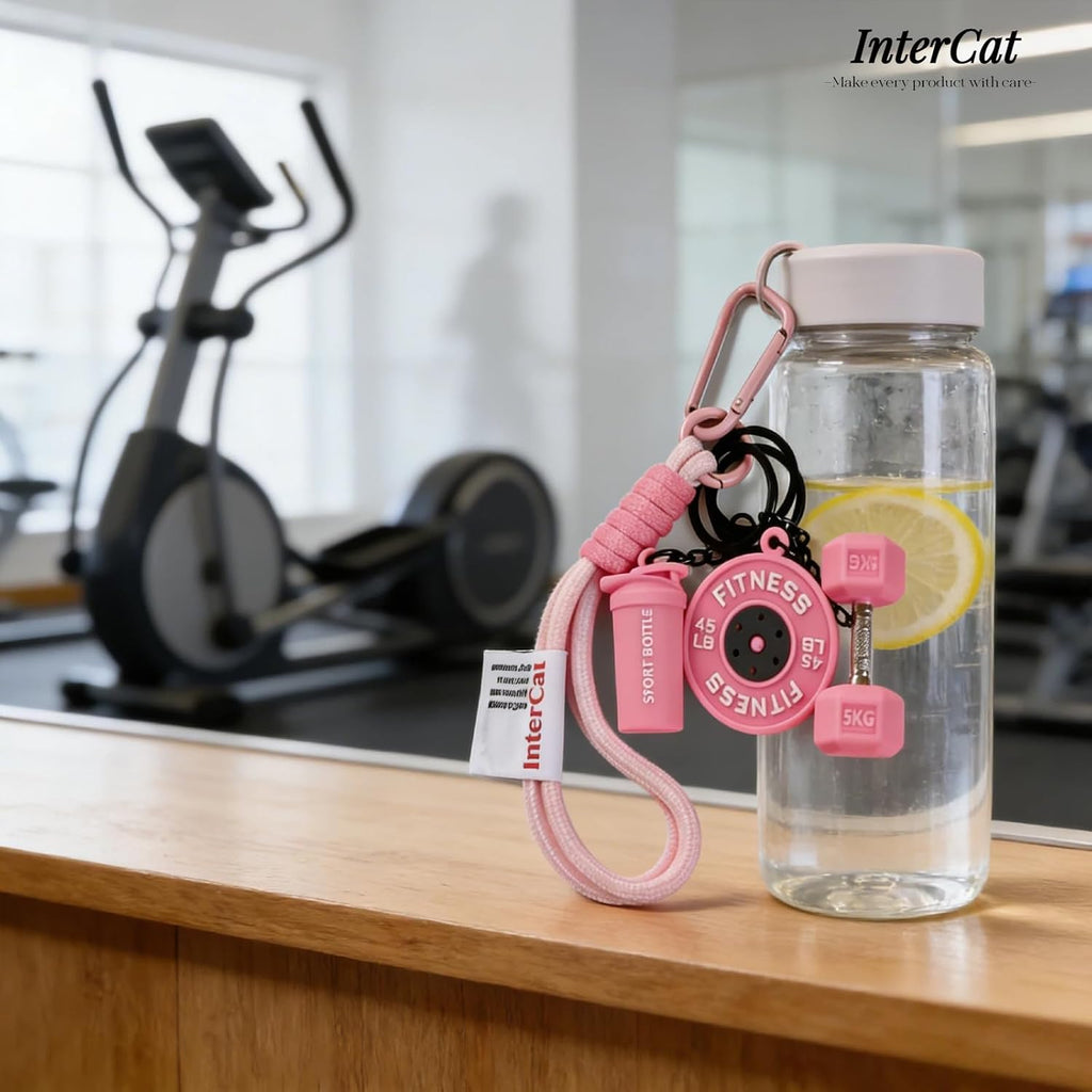 InterCat Gym Keychain for Women Men, Fitness Keychain Set