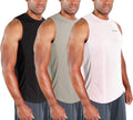 DEVOPS 3 Pack Men's Tank Tops Sleeveless Muscle Shirts Dry Fit Mesh Workout