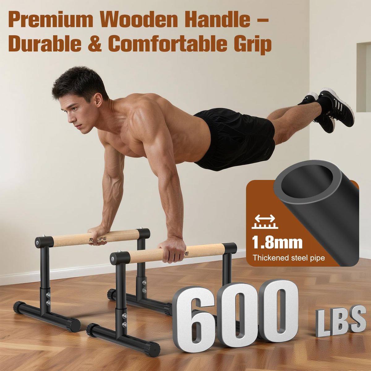 RELIFE REBUILD YOUR LIFE Dip Bar for Home Gym Training 400LBS Parallel Bars