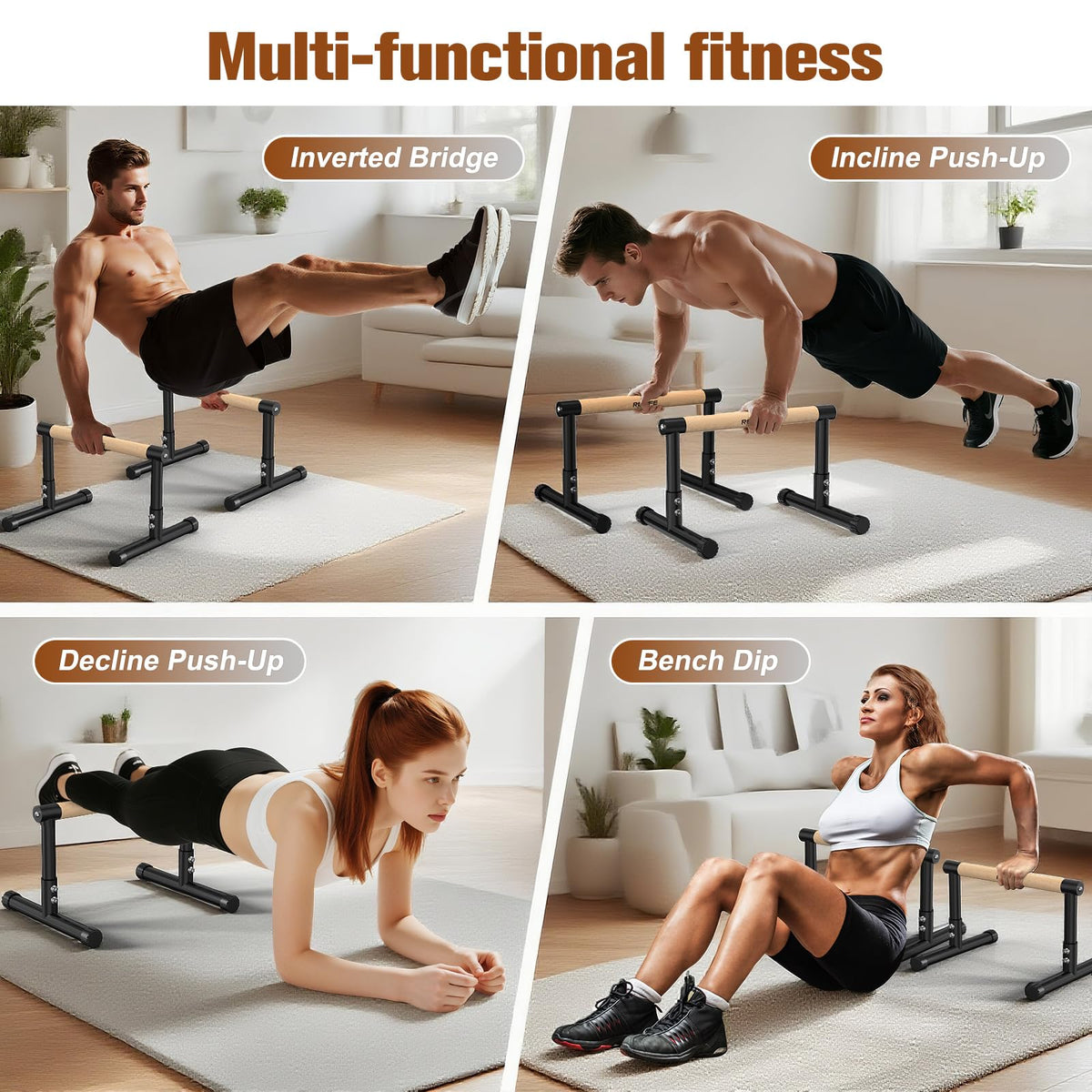 RELIFE REBUILD YOUR LIFE Dip Bar for Home Gym Training 400LBS Parallel Bars
