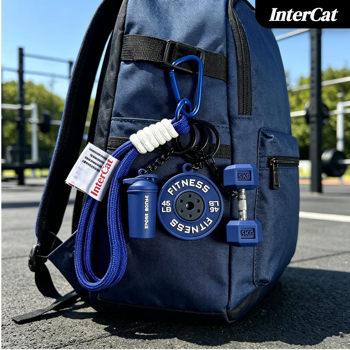 InterCat Gym Keychain for Women Men, Fitness Keychain Set