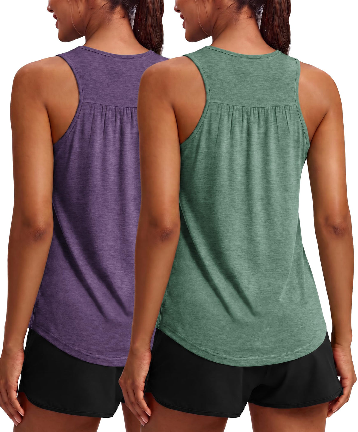 PINSPARK Workout Tank Tops for Women Racerback Athletic Gym Yoga Shirt