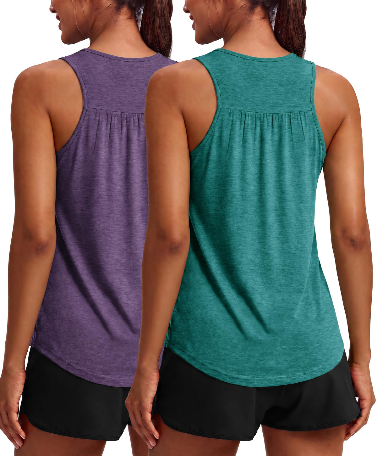 PINSPARK Workout Tank Tops for Women Racerback Athletic Gym Yoga Shirt