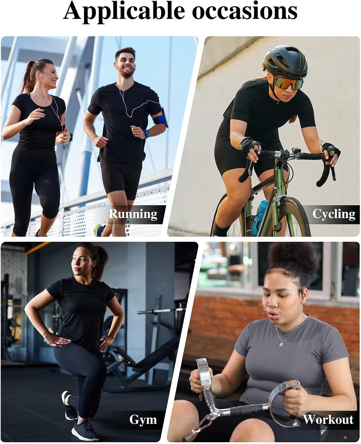 5-Pack Women's Compression Shirts Short Sleeve Workout Gym Tops