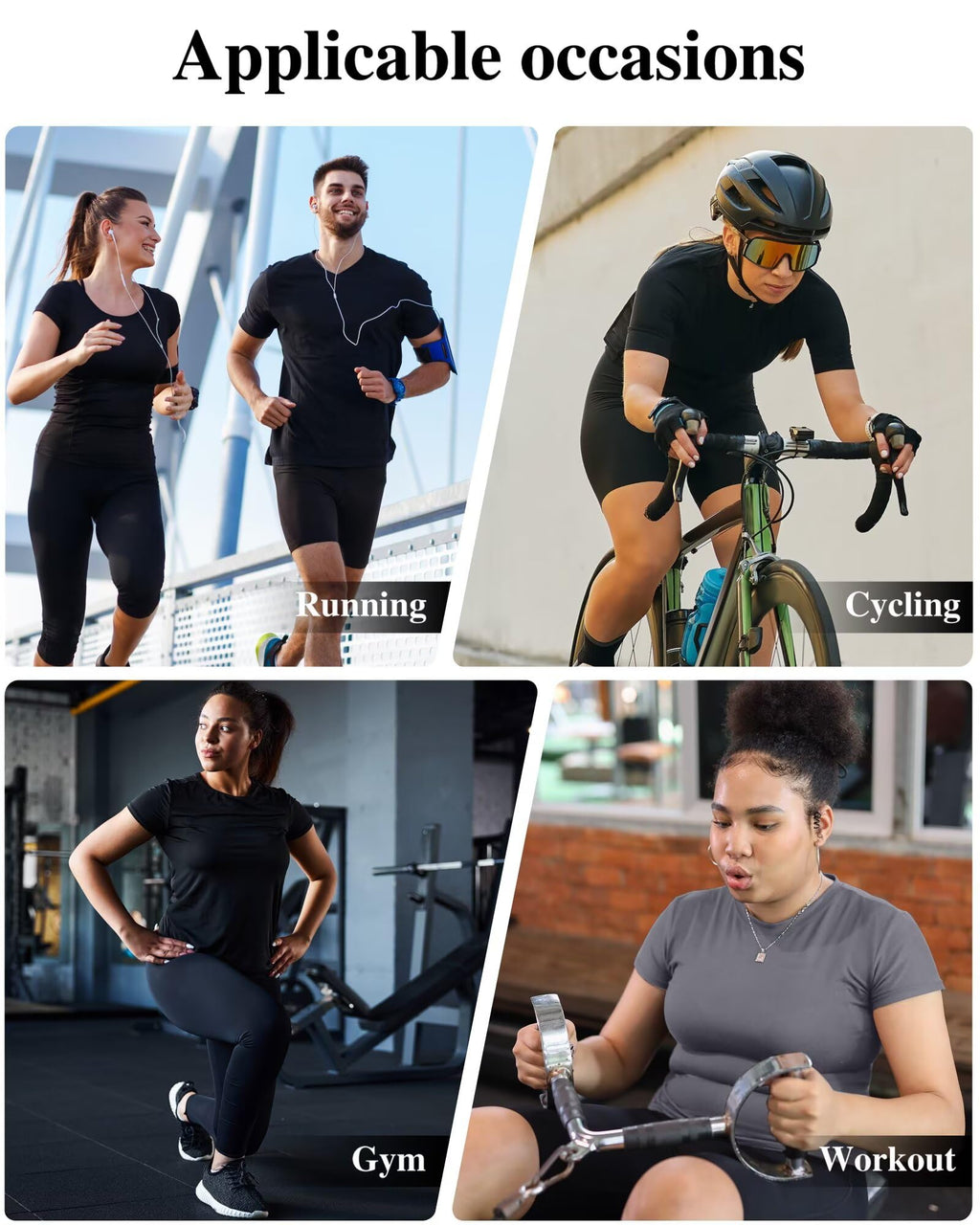 5-Pack Women's Compression Shirts Short Sleeve Workout Gym Tops