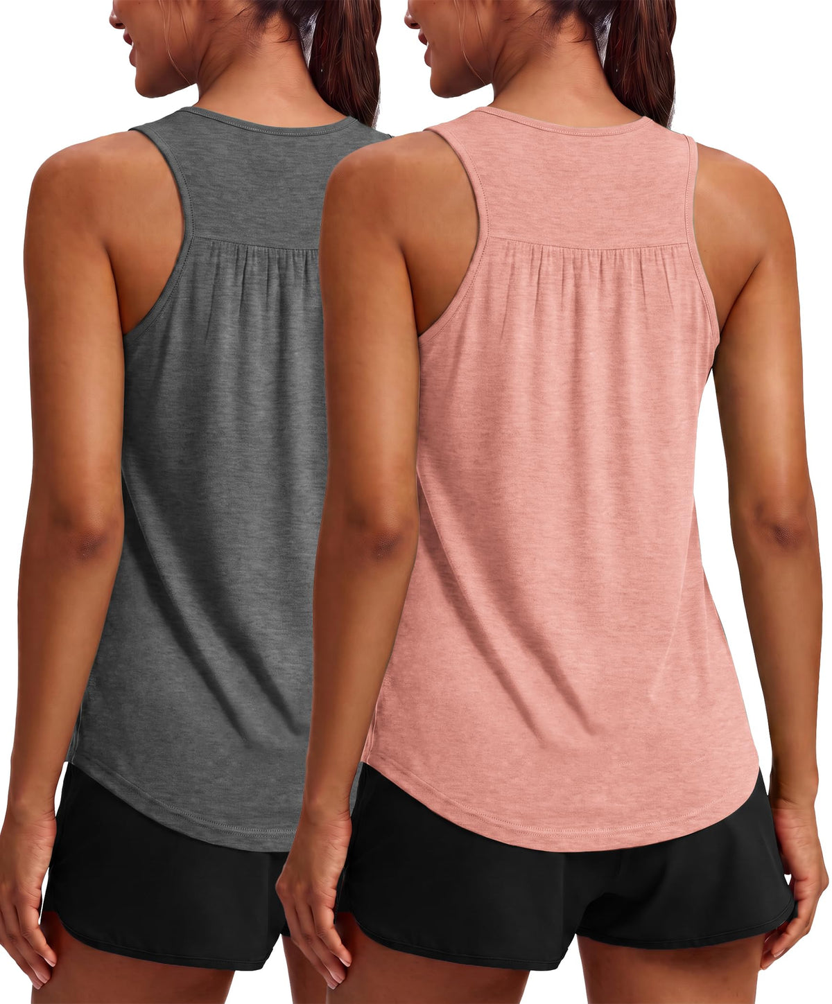 PINSPARK Workout Tank Tops for Women Racerback Athletic Gym Yoga Shirt