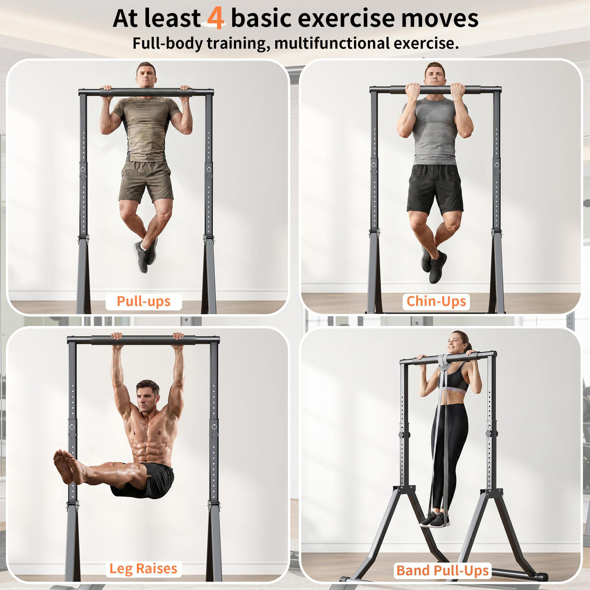 Foldable Pull Up Bar Station 66.1''-84.6'' Power Tower