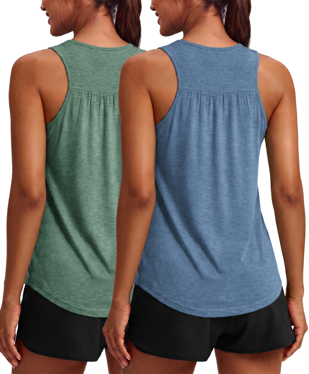 PINSPARK Workout Tank Tops for Women Racerback Athletic Gym Yoga Shirt