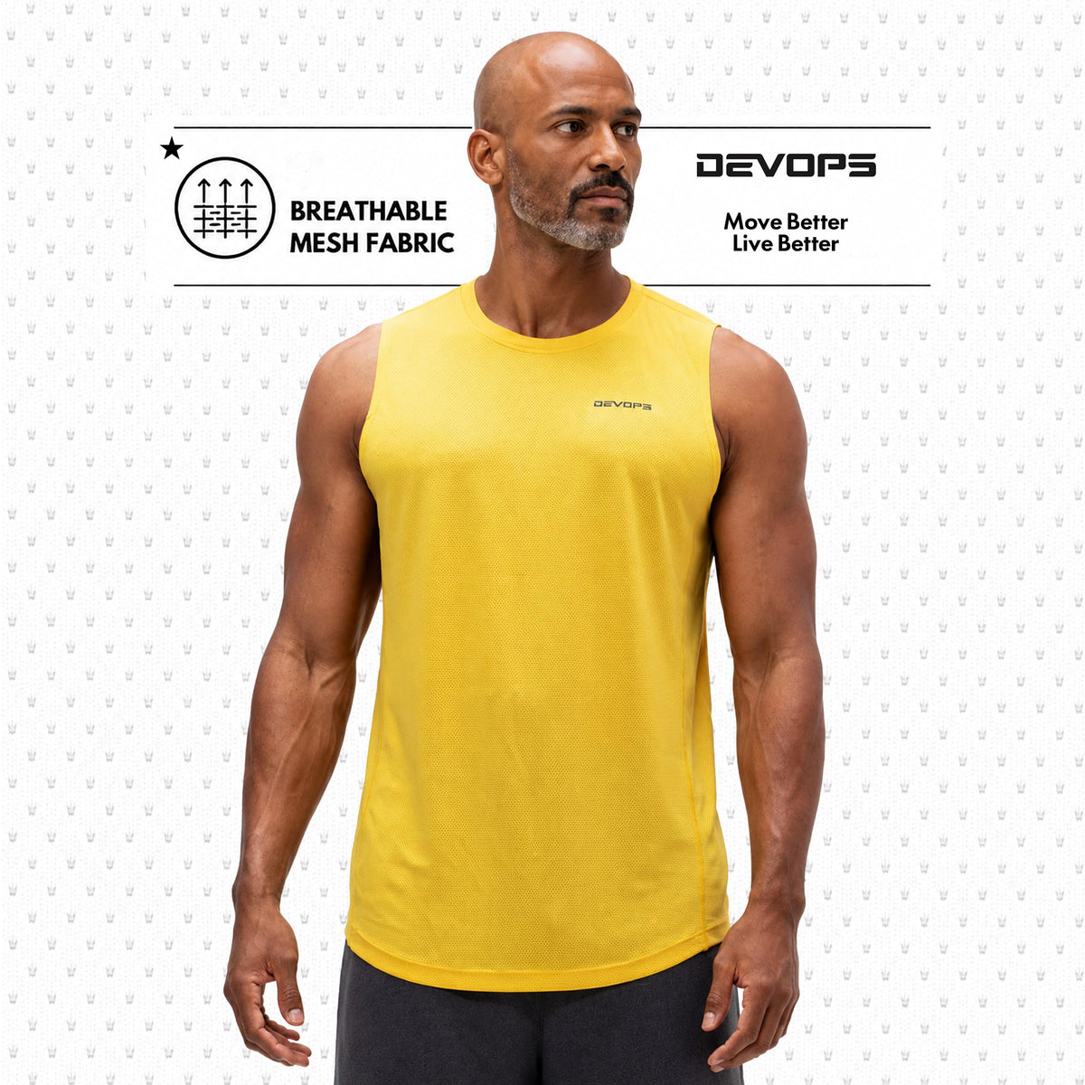 DEVOPS 3 Pack Men's Tank Tops Sleeveless Muscle Shirts Dry Fit Mesh Workout
