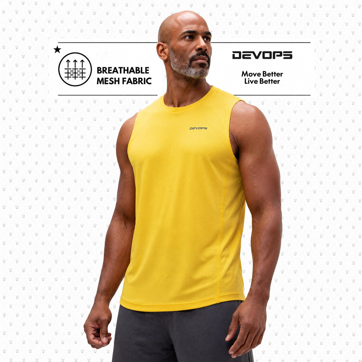 DEVOPS 3 Pack Men's Tank Tops Sleeveless Muscle Shirts Dry Fit Mesh Workout