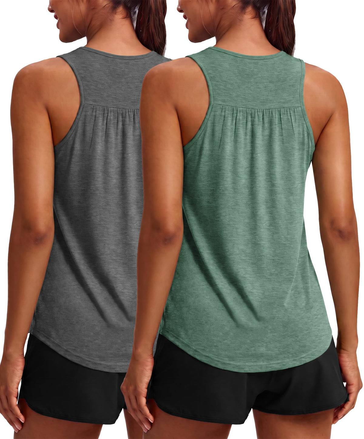 PINSPARK Workout Tank Tops for Women Racerback Athletic Gym Yoga Shirt