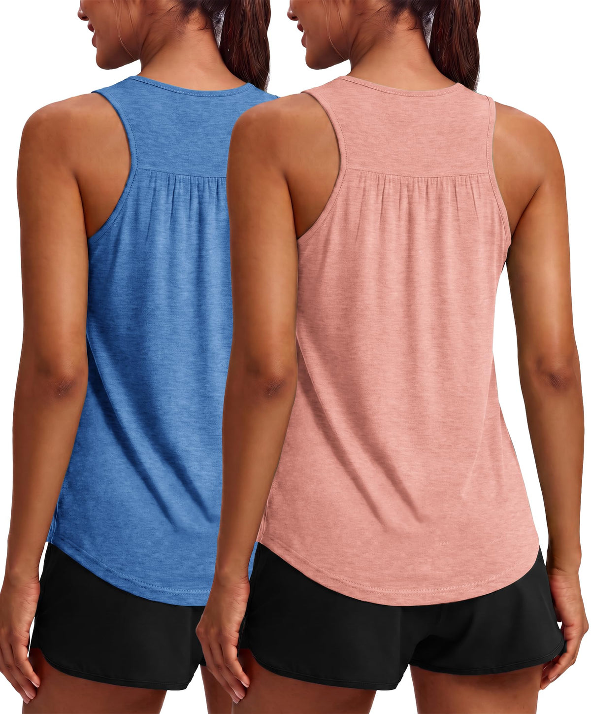 PINSPARK Workout Tank Tops for Women Racerback Athletic Gym Yoga Shirt