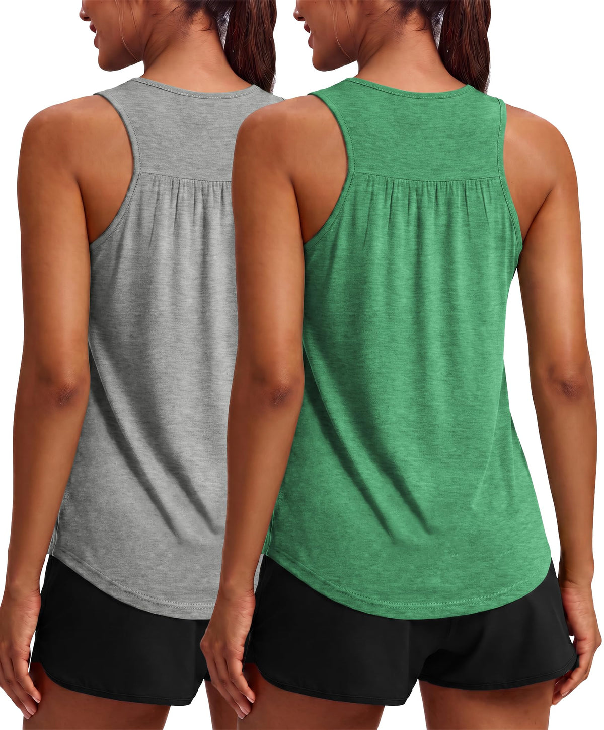 PINSPARK Workout Tank Tops for Women Racerback Athletic Gym Yoga Shirt