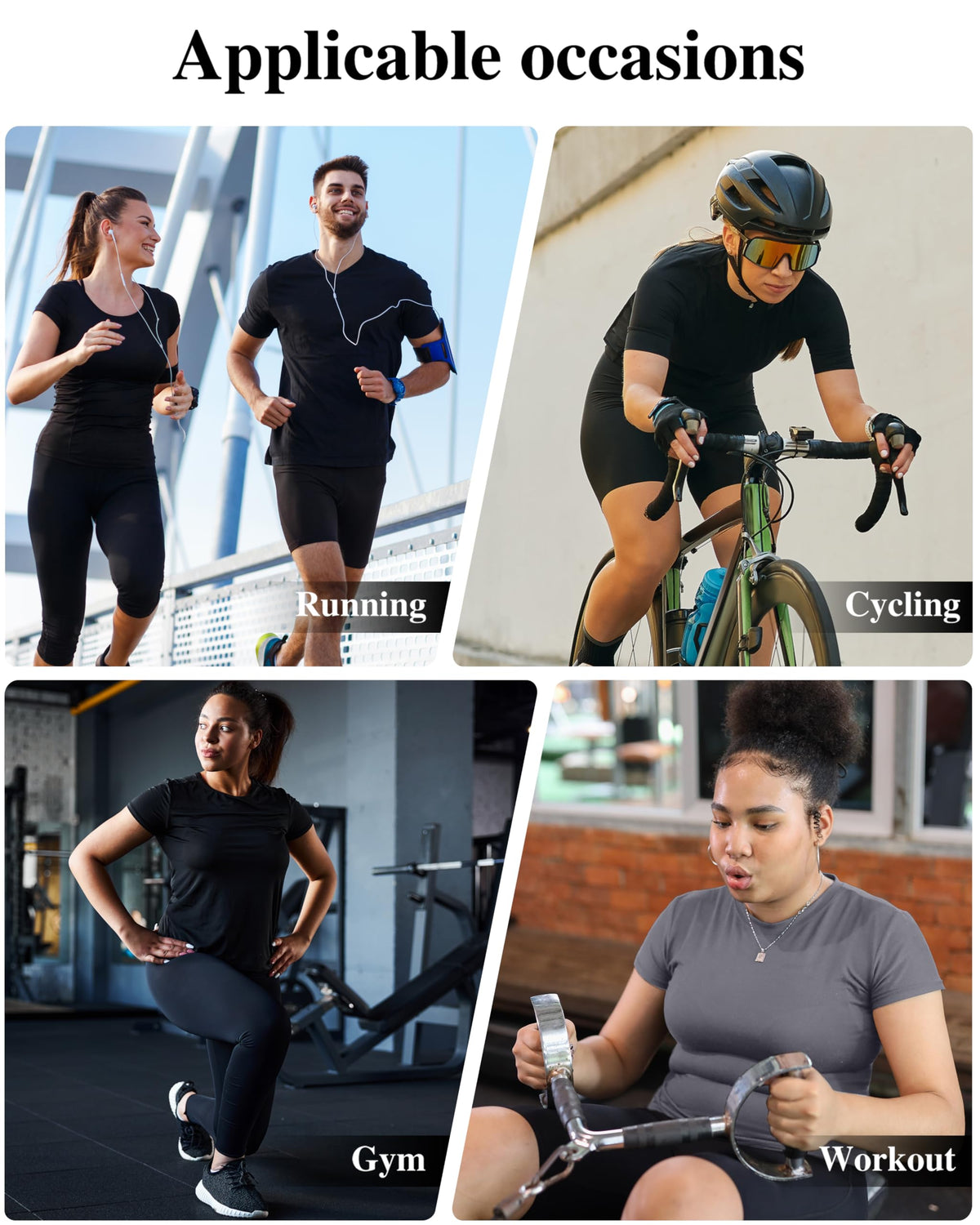 5-Pack Women's Compression Shirts Short Sleeve Workout Gym Tops