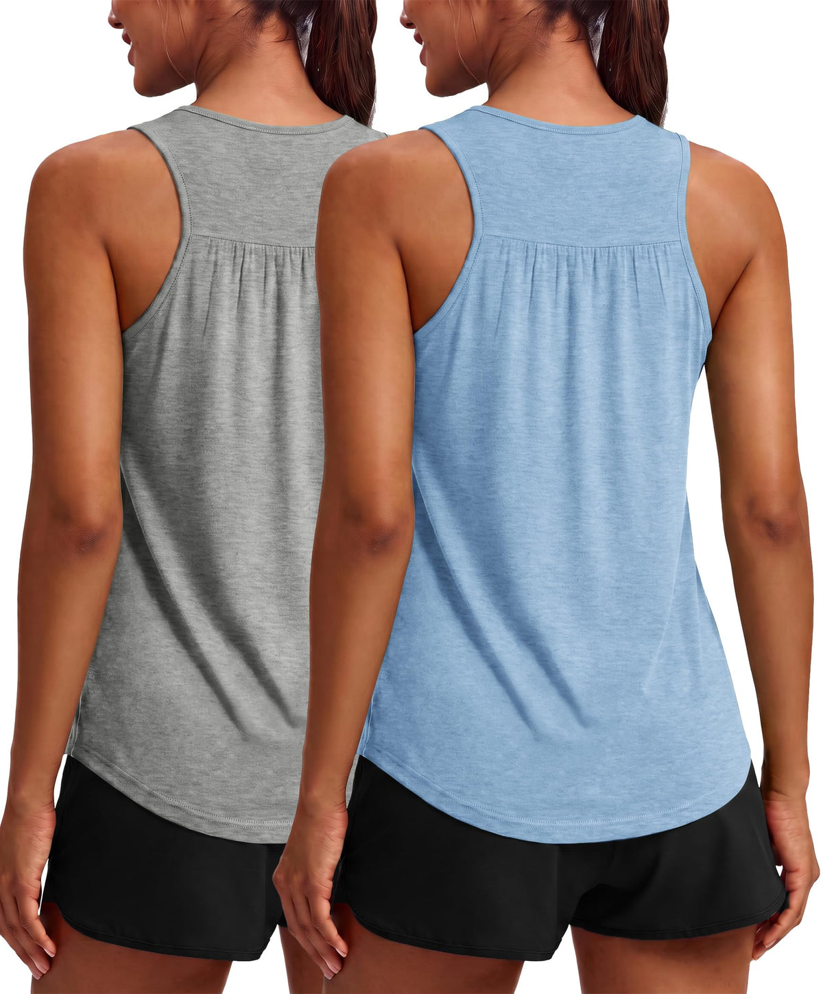 PINSPARK Workout Tank Tops for Women Racerback Athletic Gym Yoga Shirt