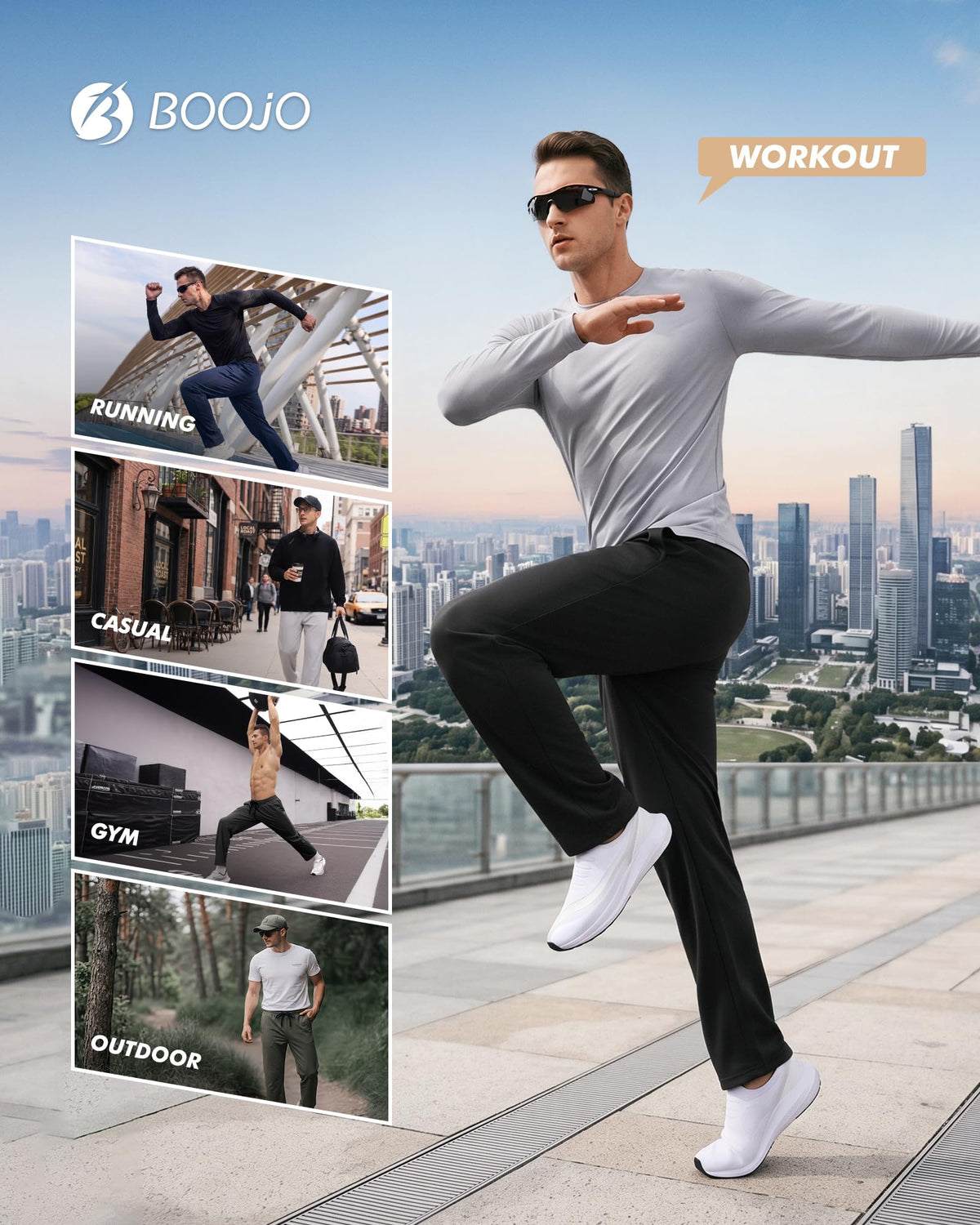 5 Pack Men's Sweatpants with Pockets - Mesh Open Bottom Athletic Pants