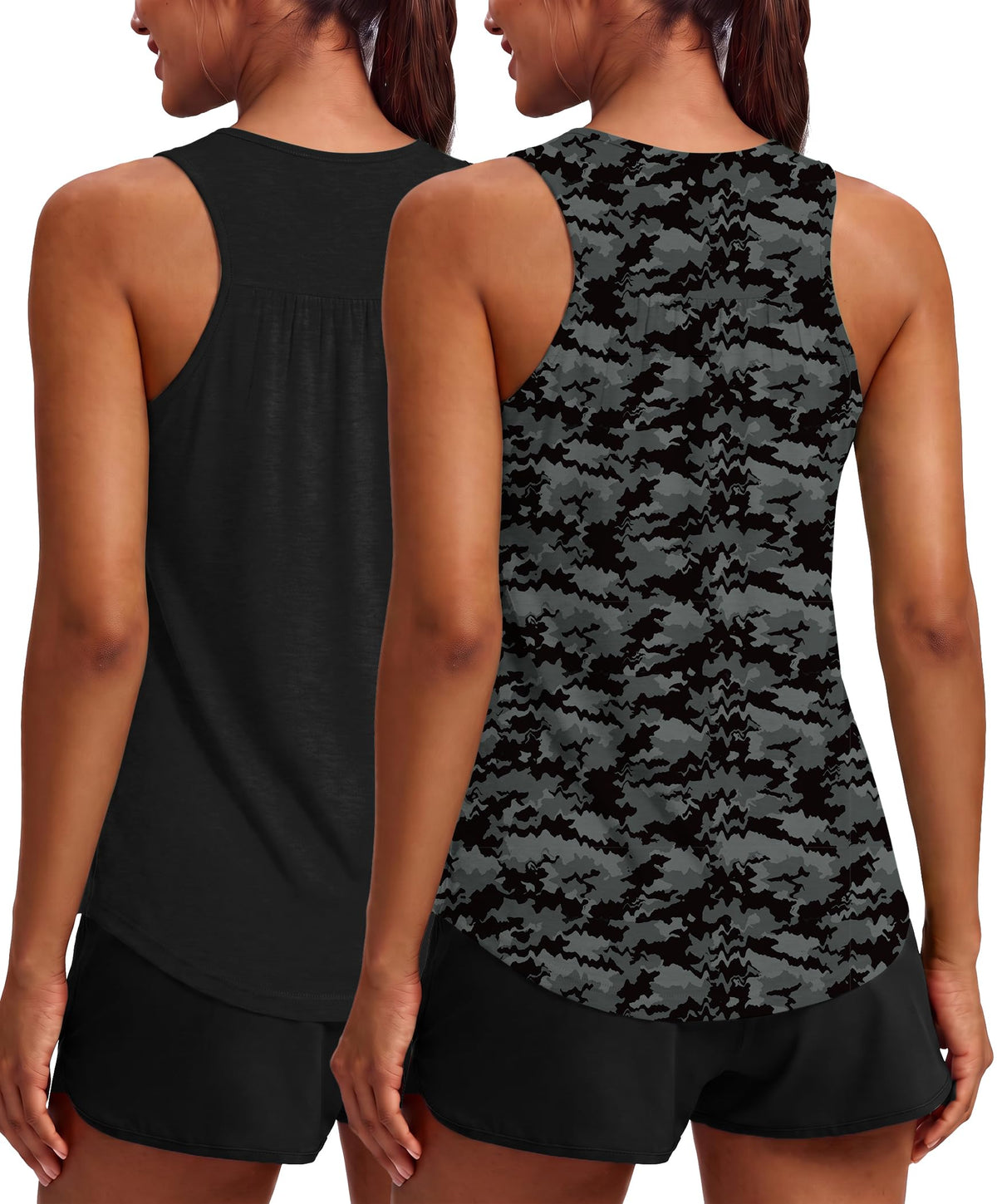 PINSPARK Workout Tank Tops for Women Racerback Athletic Gym Yoga Shirt